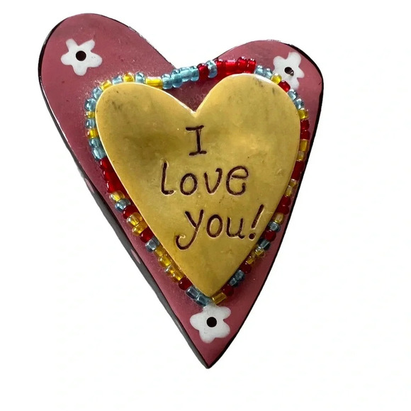 Vintage Ceramic Hand‎ Painted Heart - Picture 1 of 3